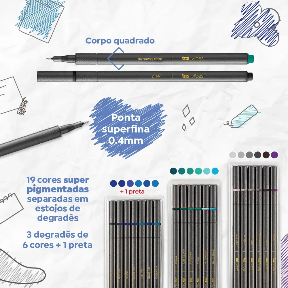 Caneta Superfina Vibes - Study Inverno - 18 Cores - Tris - Imagem 3