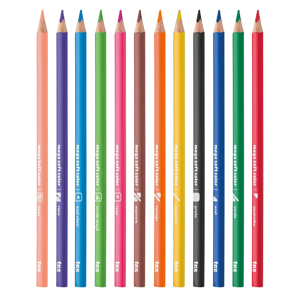 Lápis de Cor Aquarelável Mega Aqua - 24 Cores + Pincel -Tris - Imagem 2