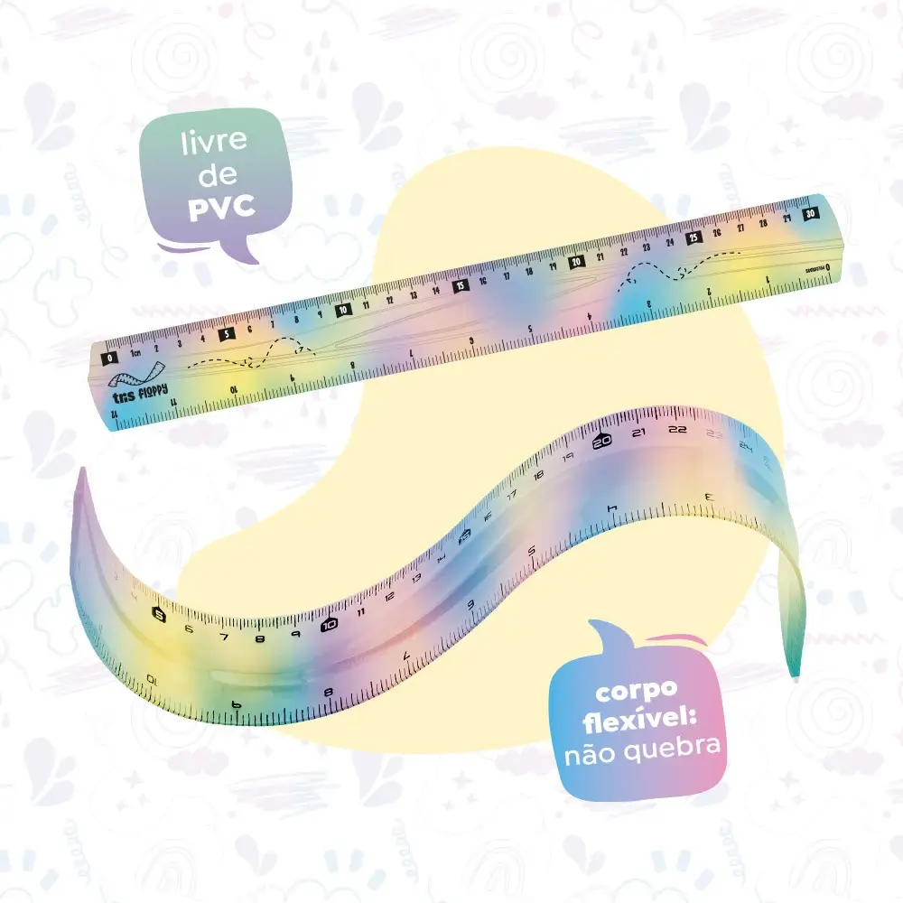 Régua Flexível Floppy - 30cm - Degradê - Polybag C/1 un - Tris - Imagem 2