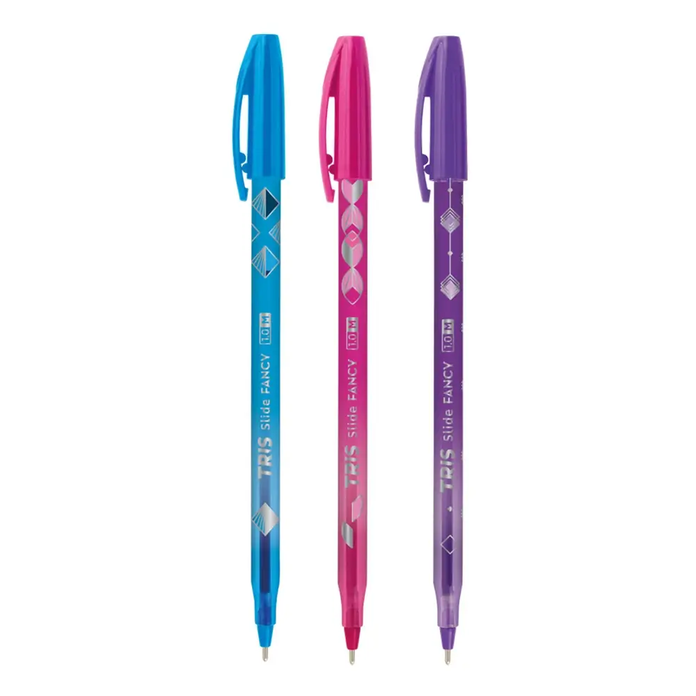 Caneta Esferográfica Slide Fancy - Cores Sortidas - 1.0mm - Pote C/50 UN- Tris - Imagem 2