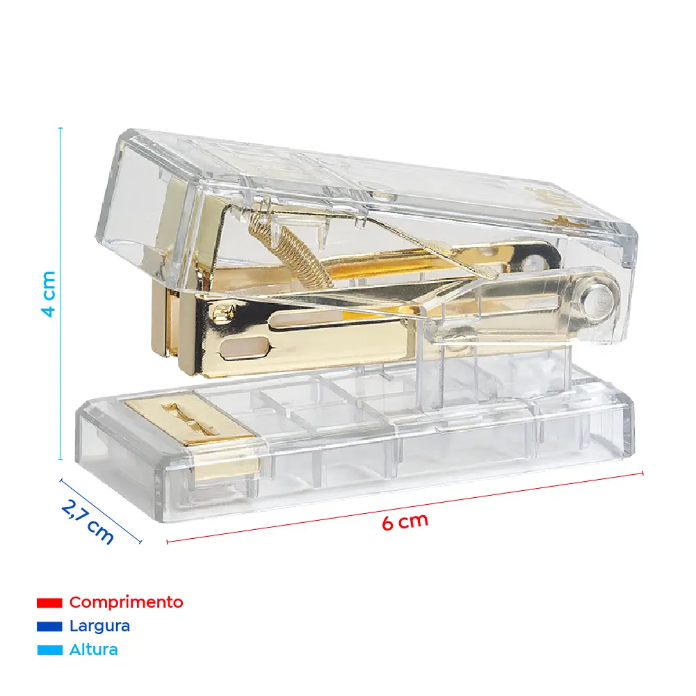 Grampeador Mini Cristal Holic Mineral - 26/6 - 20 Folhas - Caixa C/1 un- Tris - Imagem 3