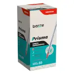 Caneta Esferográfica Prisma - 1.0mm - Vermelho - Caixa C/50 un - Bazze - Thumbnail 1