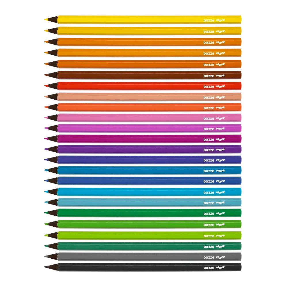Lápis de Cor Wave Reciclado - 24 cores - Bazze - Imagem 2
