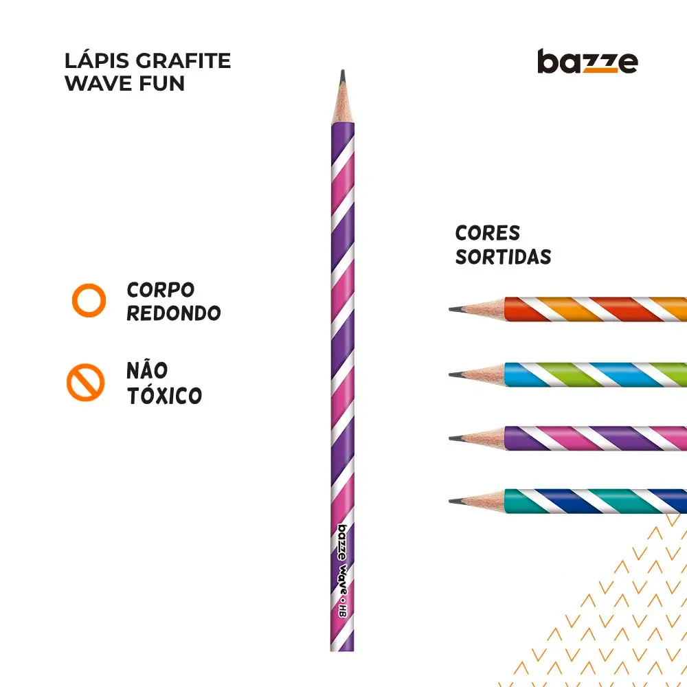 Lápis Grafite Wave Redondo - HB - Caixa C/72 un - Bazze - Imagem 3
