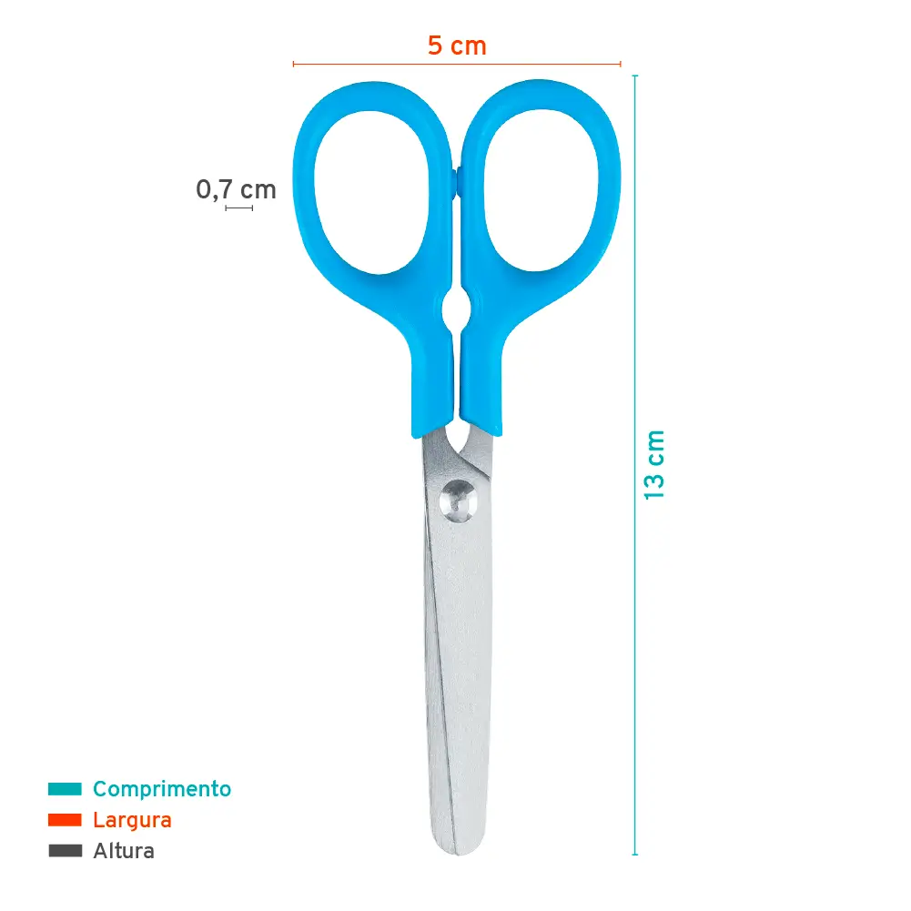 Tesoura Escolar Club - 13cm - Cores Sortidas - Pote C/24 un - Bazze - Imagem 3