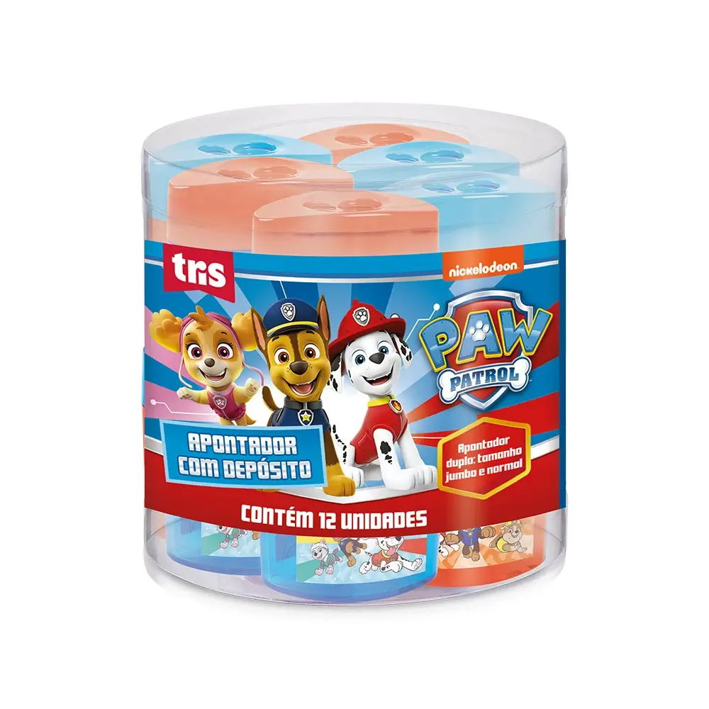 Apontador com Depósito - Duplo - Pote C/12 un - Patrulha Canina - Imagem 1