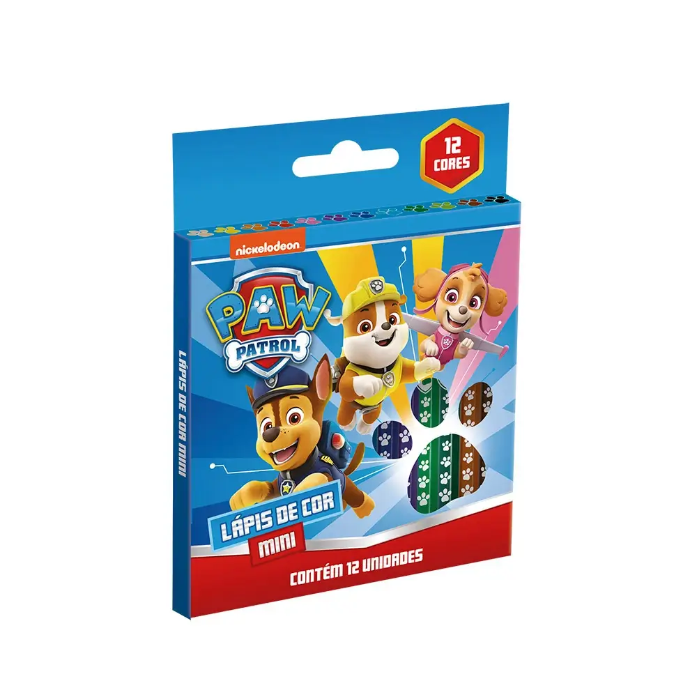 Lápis de Cor - Mini - 12 Cores - Patrulha Canina - Imagem 1