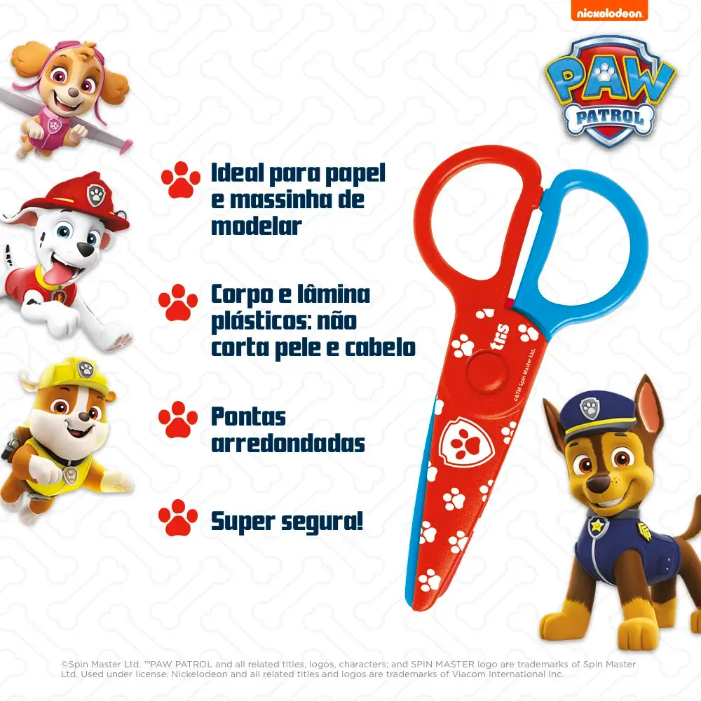 Tesoura Escolar - Plástica - Cartela C/1 un - Patrulha Canina - Imagem 3