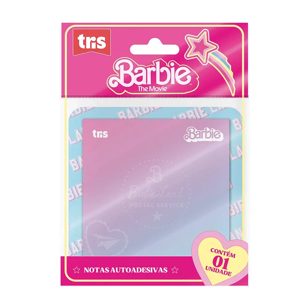 Notas Autoadesivas - 75mm X 75mm - Cartela C/1 Bloco x 50 Folhas - Barbie O Filme - Imagem 1