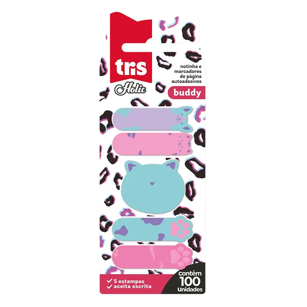 Notas Autoadesivas Memo Note Holic Pets- Polybag C/1 Bloco x 75 Folhas - Tris - Imagem 1
