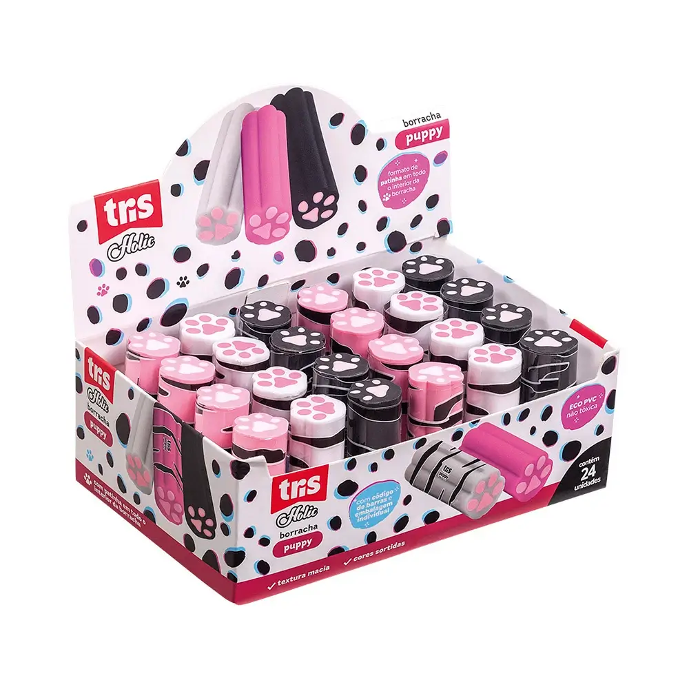 Borracha Holic Pets - Cores Sortidas - Display C/24 un - Tris - Imagem 1