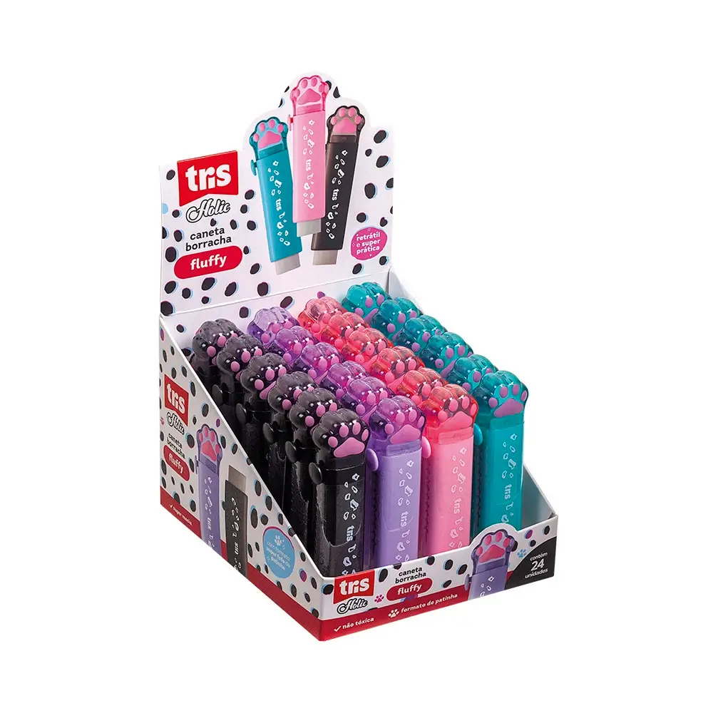 Caneta Borracha Holic Pets - Cores Sortidas - Display C/24 un - Tris - Imagem 1