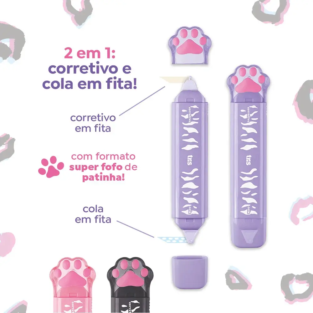 Fita Corretiva + Cola em Fita Holic Pets - Display C/12 un - Tris - Imagem 5