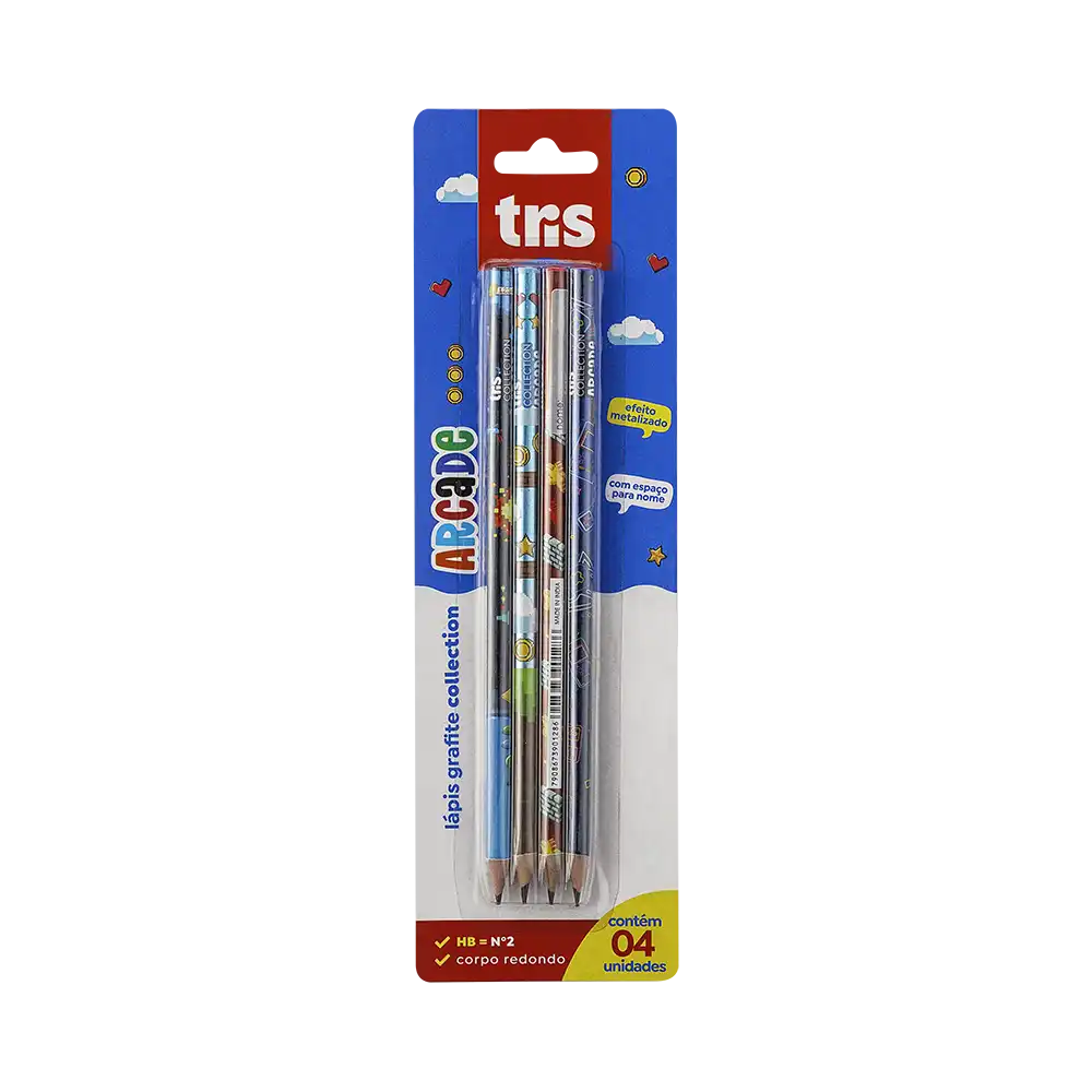 Lápis Grafite Collection Arcade - HB - Cartela C/3 un - Tris - Imagem 1