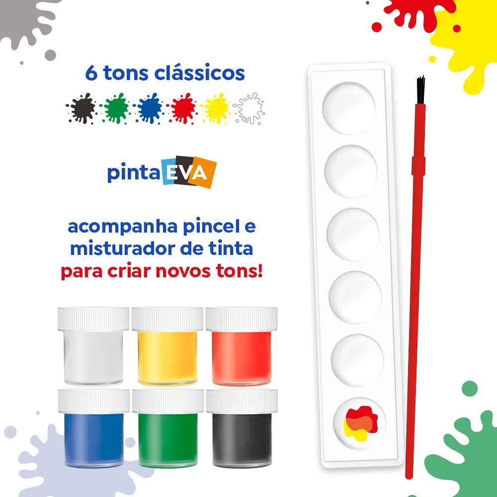 Tinta Guache Em Pote - 15Ml - Caixa C/6 Cores - Tris - Imagem 2