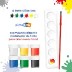Tinta Guache Em Pote - 15Ml - Caixa C/6 Cores - Tris - Thumbnail 2