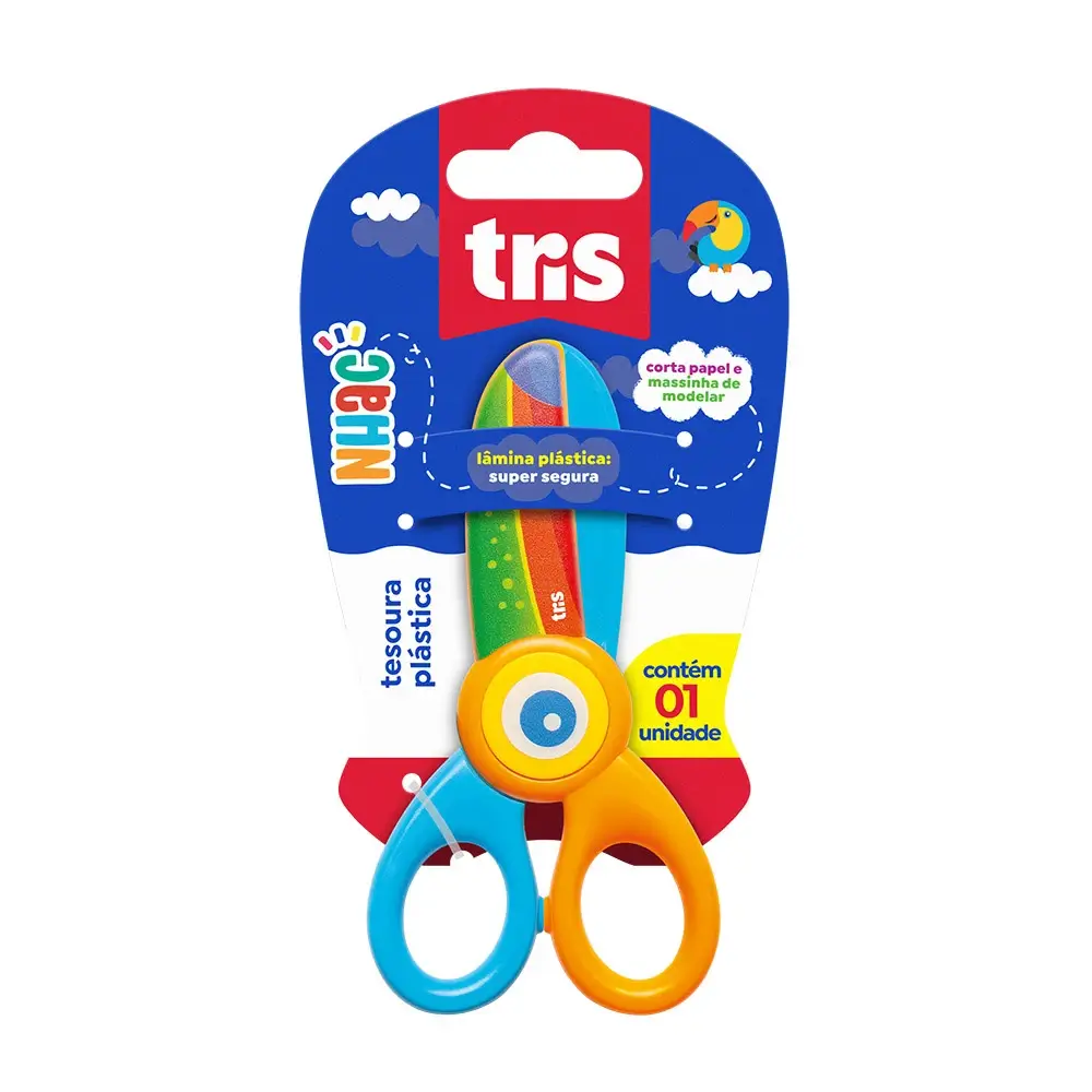 Tesoura Plástica Nhac - 13cm - Cartela C/1 un - Tris - Imagem 2