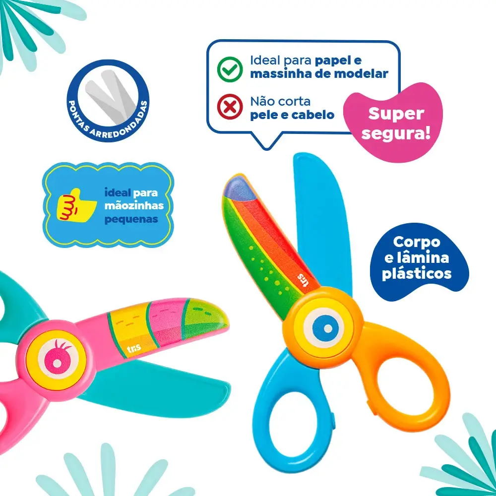 Tesoura Plástica Nhac - 13cm - Cartela C/1 un - Tris - Imagem 4