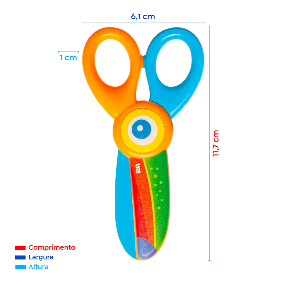 Tesoura Plástica Nhac - 13cm - Cartela C/1 un - Tris - Imagem 5