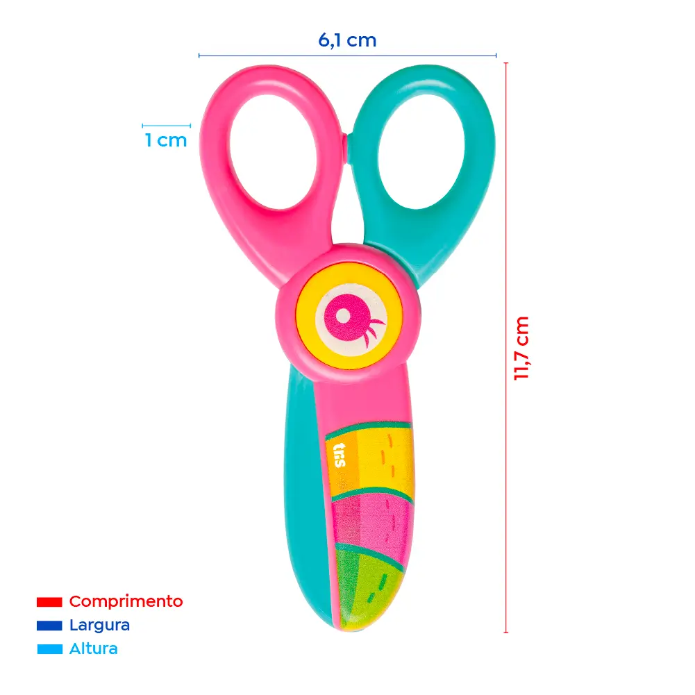 Tesoura Plástica Nhac - 13cm - Display C/18 in - Tris - Imagem 4