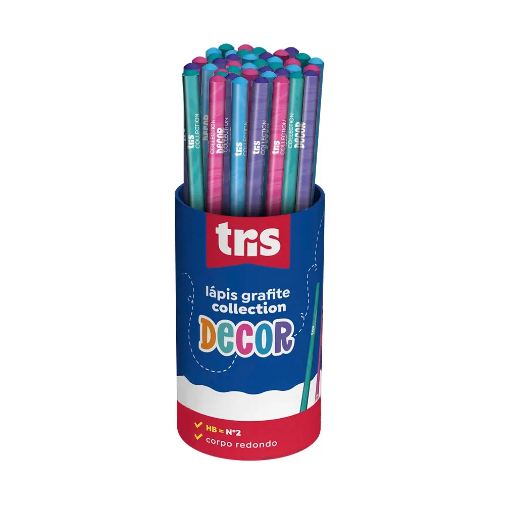 Lápis Grafite Collection Decor - HB - Pote C/48 un - Tris - Imagem 1