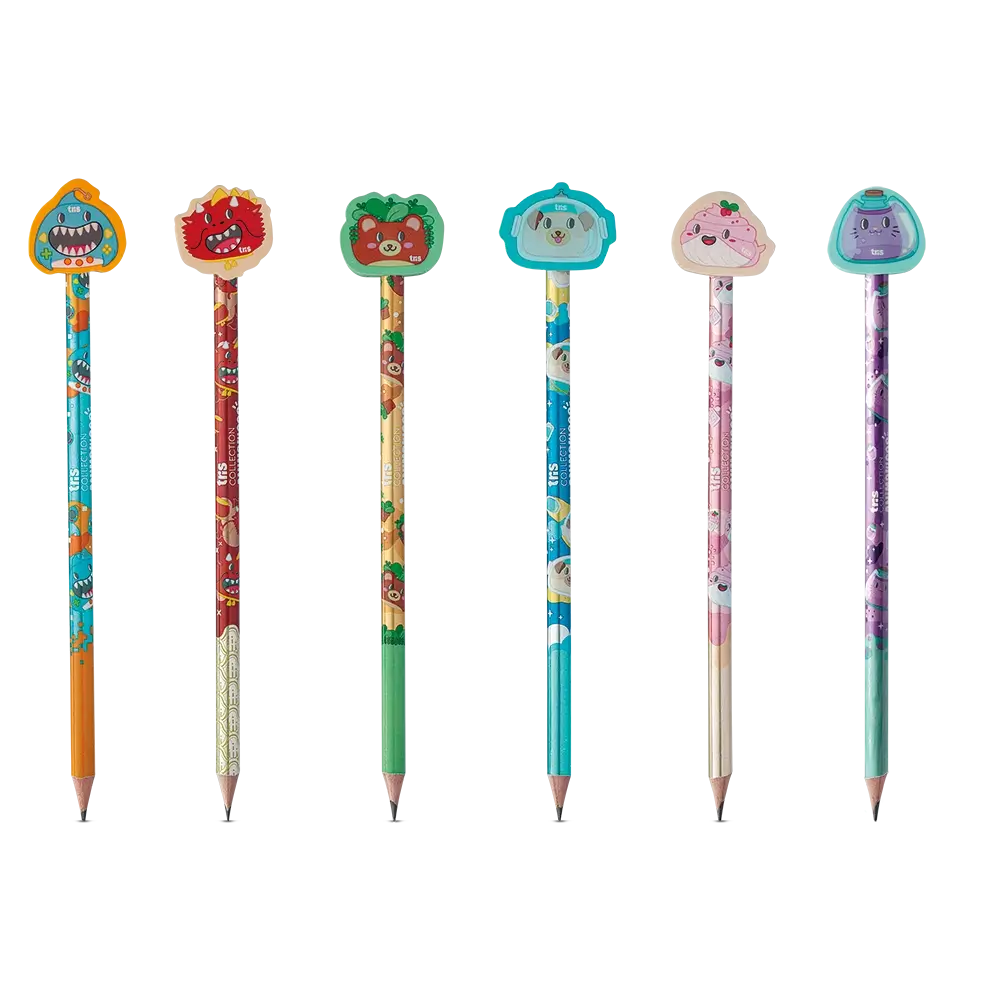 Lápis Grafite com Borracha Topper Animalucos - HB - Pote C/24 un - Tris - Imagem 2