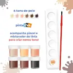Tinta Guache em Pote - 15ml - Tons de Pele - Caixa C/6 Cores - Tris - Thumbnail 4