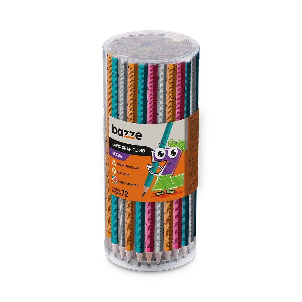Lápis Grafite Régua - HB - Pote C/72 un - Bazze - Imagem 1