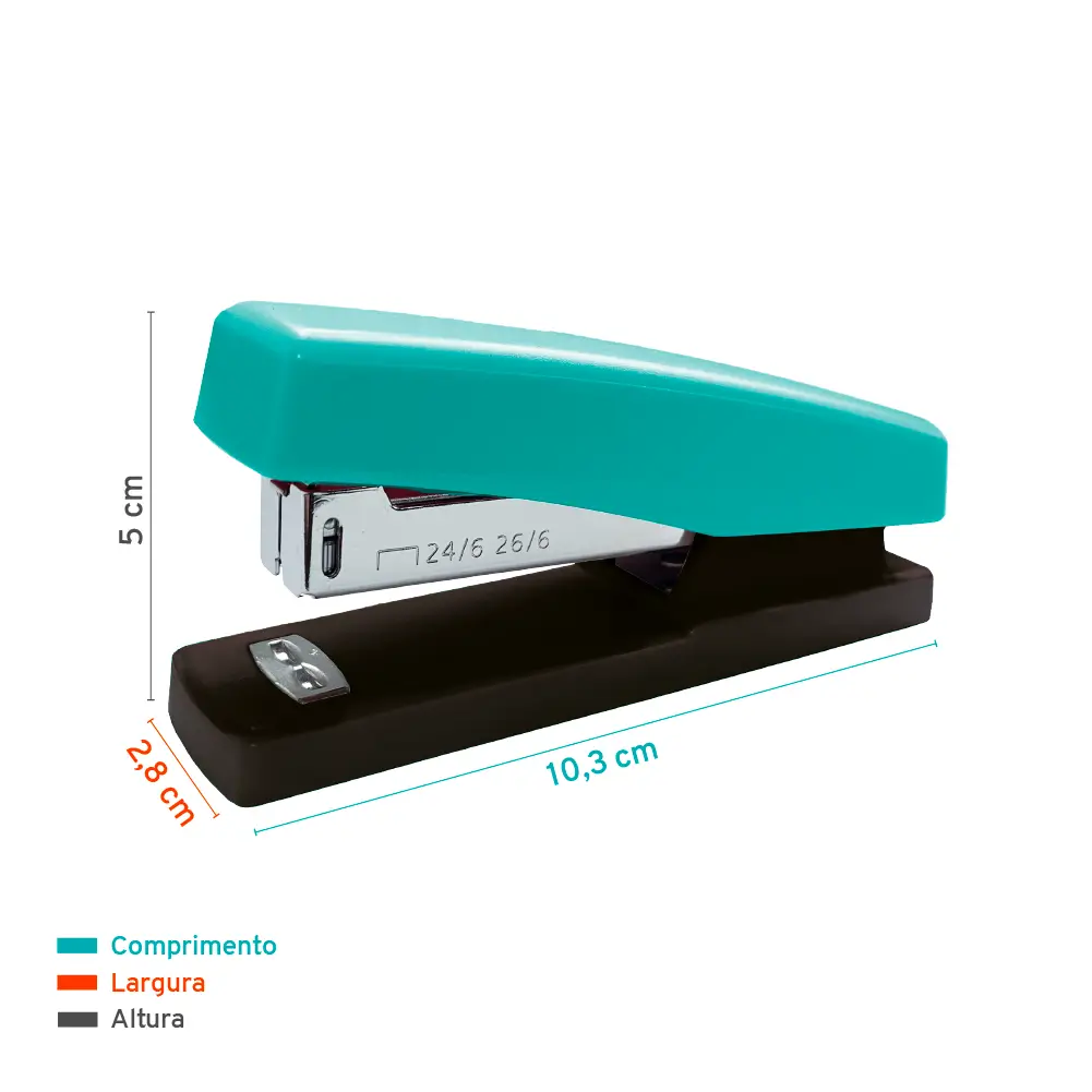 Grampeador B5309 - 26/6 - 25 Folhas - Plástico - Cores sortidas - CaixaC/6 un - Bazze - Imagem 5