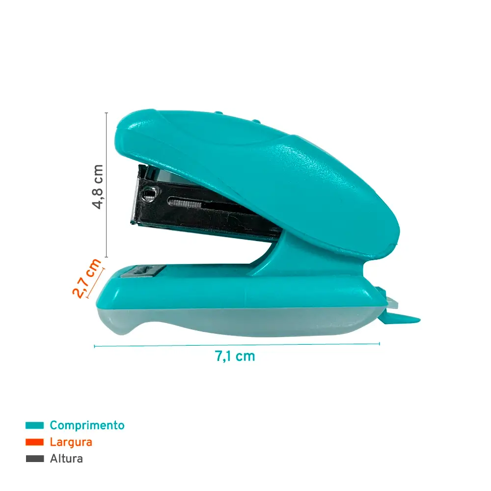 Kit Grampeador Mini B5101 - 26/6 - 18 Folhas - Plástico + Grampos -Cores sortidas - Cartela C/2 peças - Bazze - Imagem 4