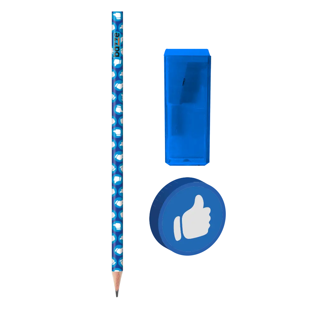 Conjunto Emotion Love - 2 Lápis preto + Apontador com depósito +Borracha - Cartela C/4 peças - Bazze - Imagem 3