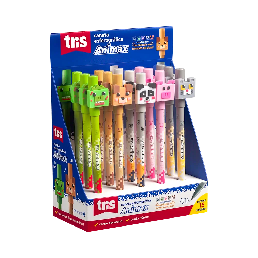 Caneta Esferográfica Animax - 1.0mm - Display C/15 un - Tris - Imagem 1