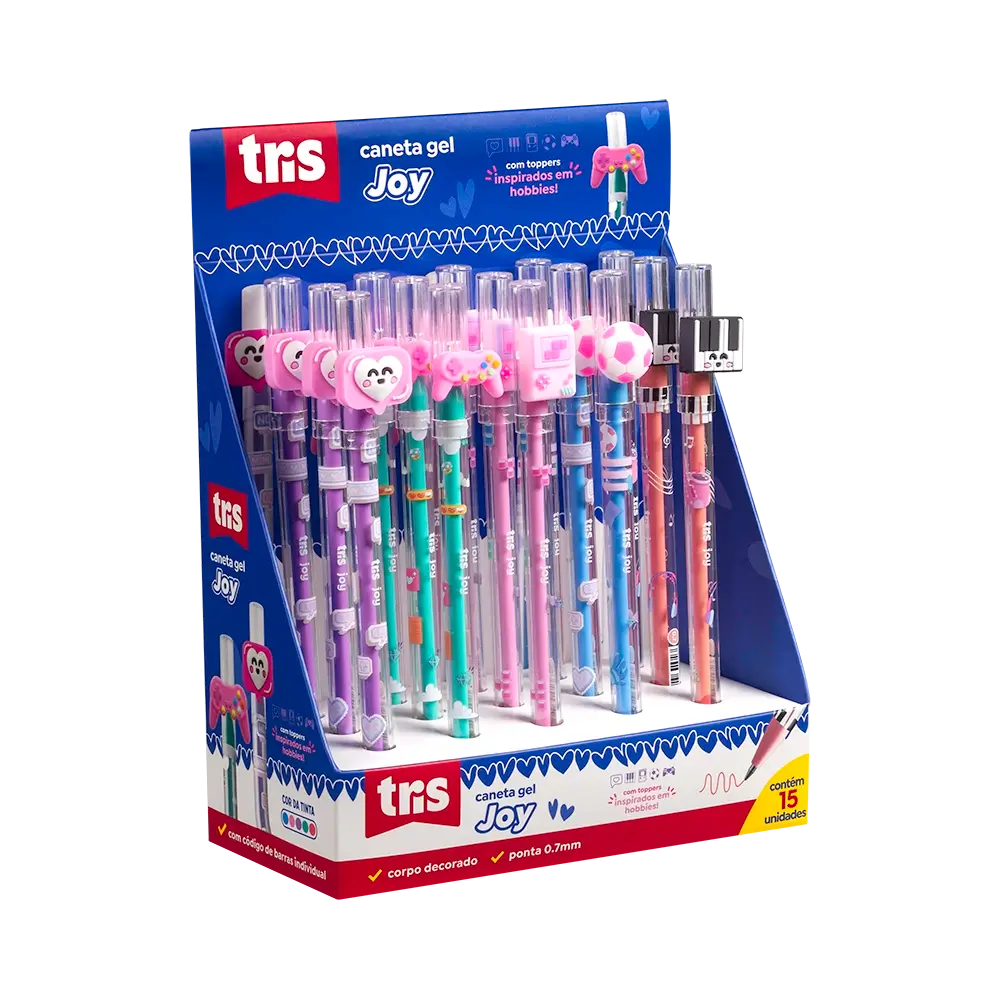 Caneta Gel Joy - 0.7mm - Display C/15 un - Tris - Imagem 1
