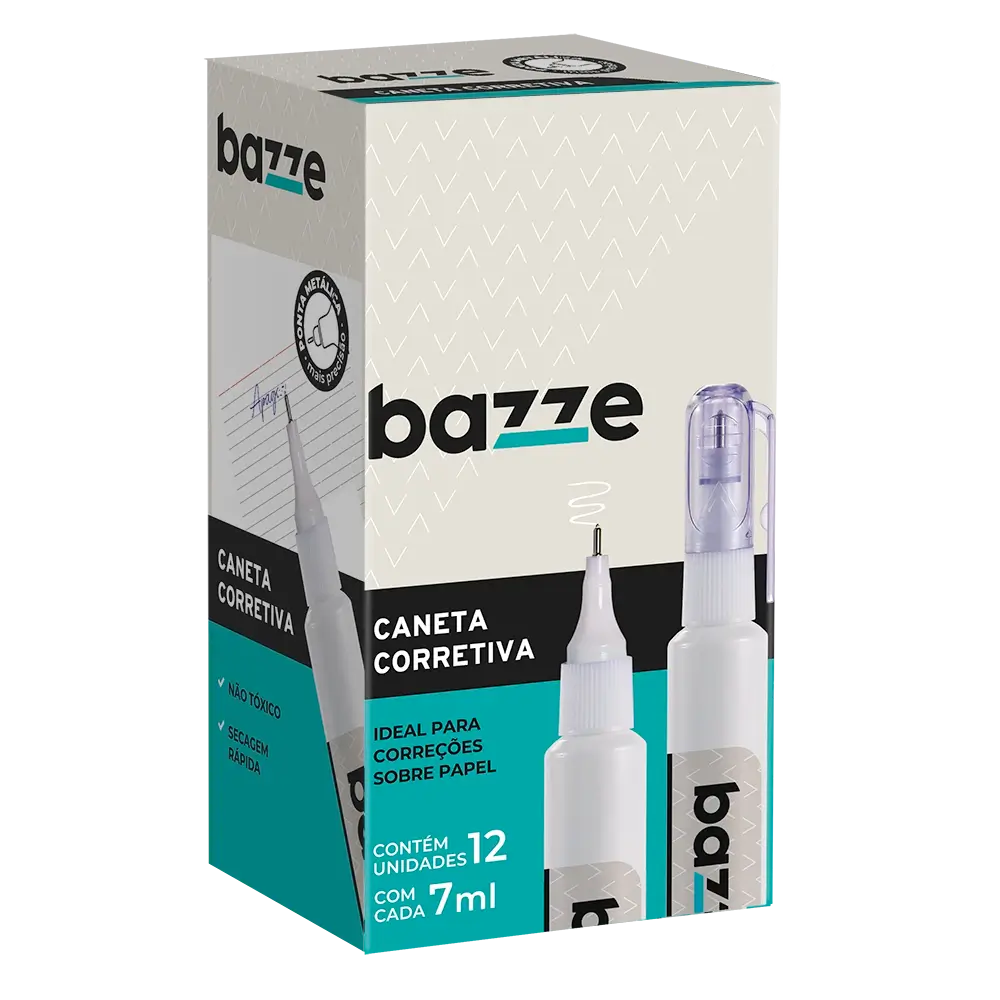 Caneta Corretiva - 7ml - Caixa C/12 un - Bazze - Imagem 1