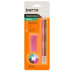 Conjunto Tabuada - 2 Lápis preto + Apontador com depósito + Borracha - Cartela C/4 peças - Bazze - Thumbnail 2