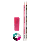 Conjunto Tabuada - 2 Lápis preto + Apontador com depósito + Borracha - Cartela C/4 peças - Bazze - Thumbnail 3