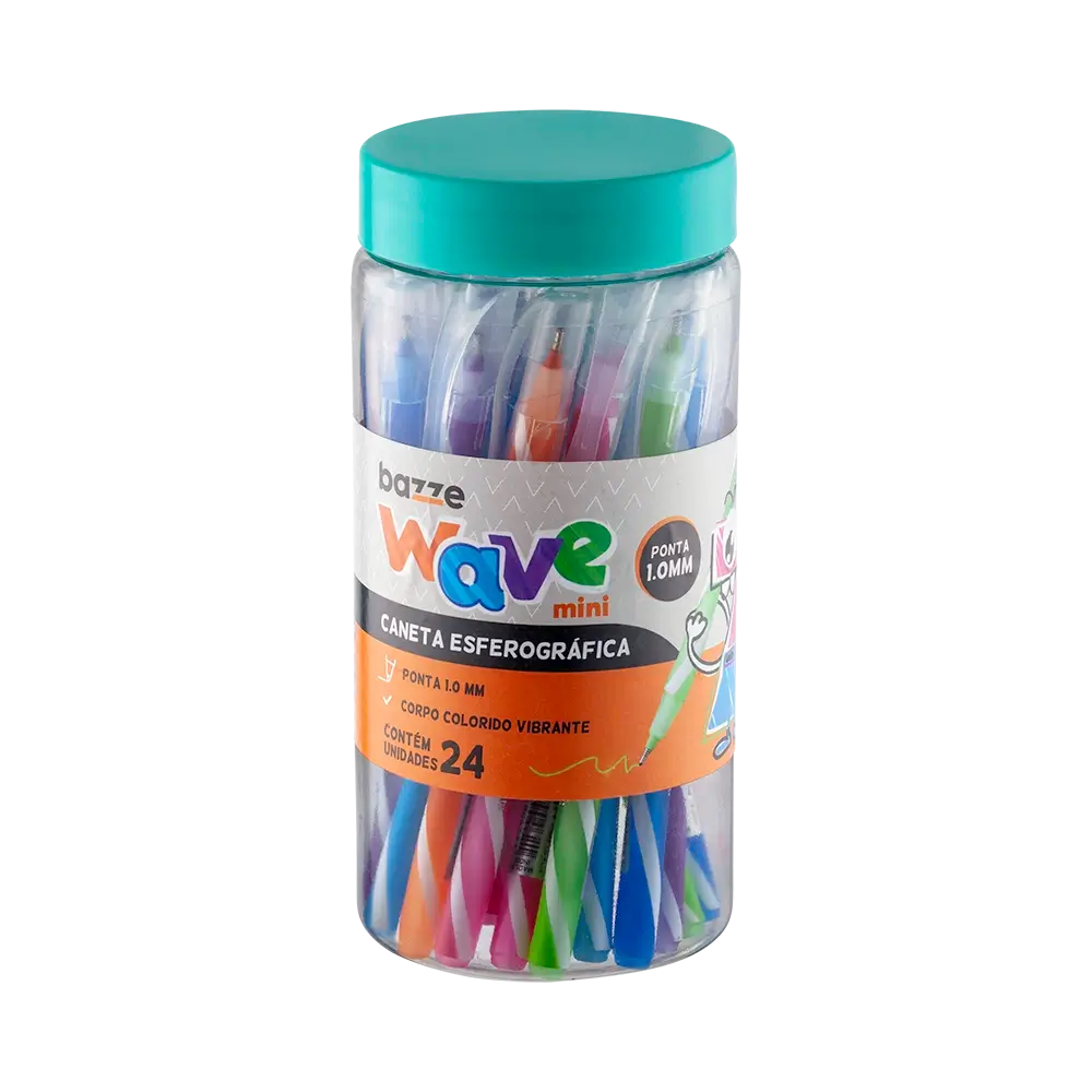 Caneta Esferográfica Wave Mini - 1.0mm - Pote C/24 un - Bazze - Imagem 1