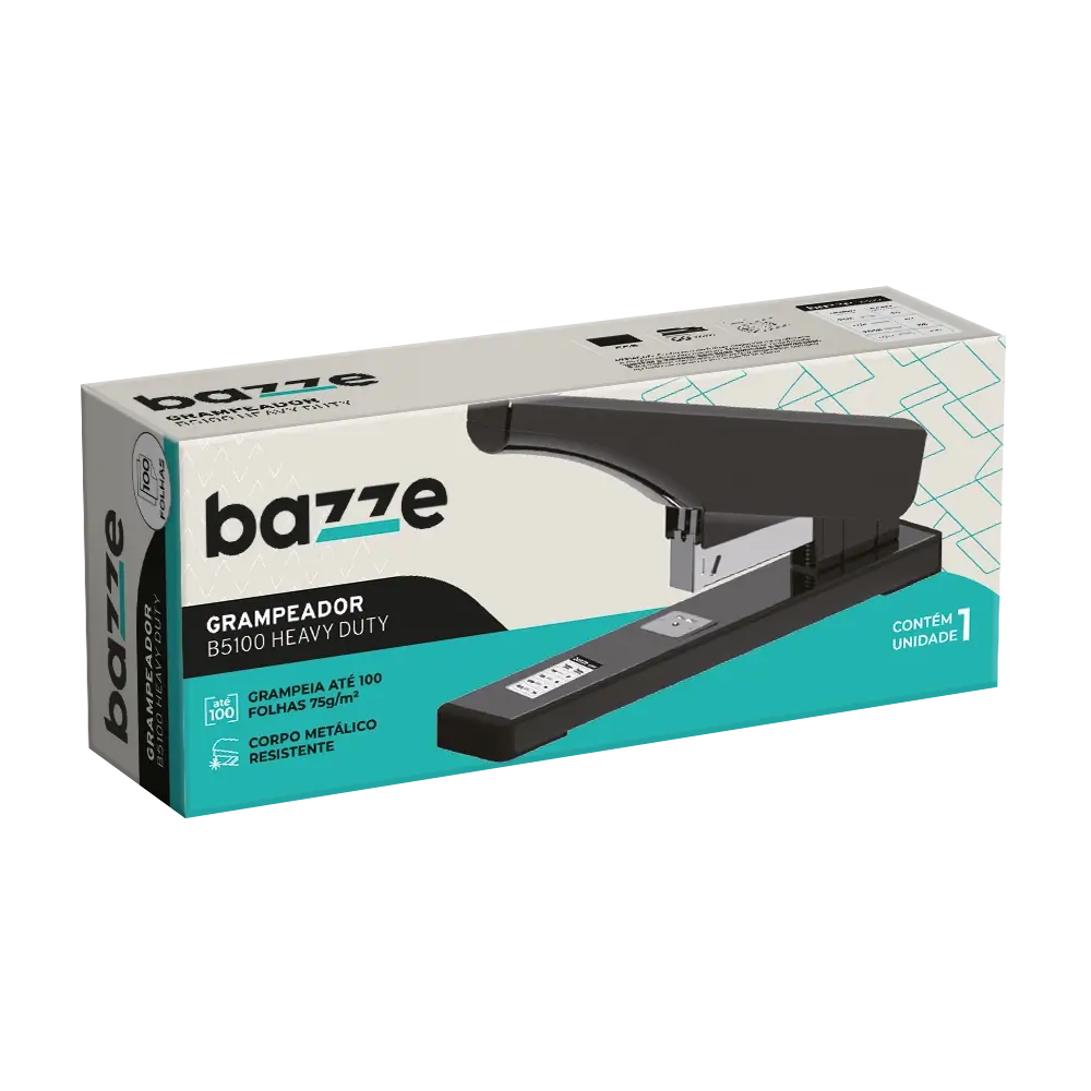 Grampeador Heavy Duty B5100 - 100 folhas - Caixa C/1 un - Bazze - Imagem 1