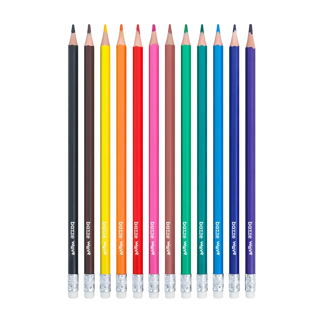 Lápis de Cor Wave Apagável - 12 cores - Bazze - Imagem 2