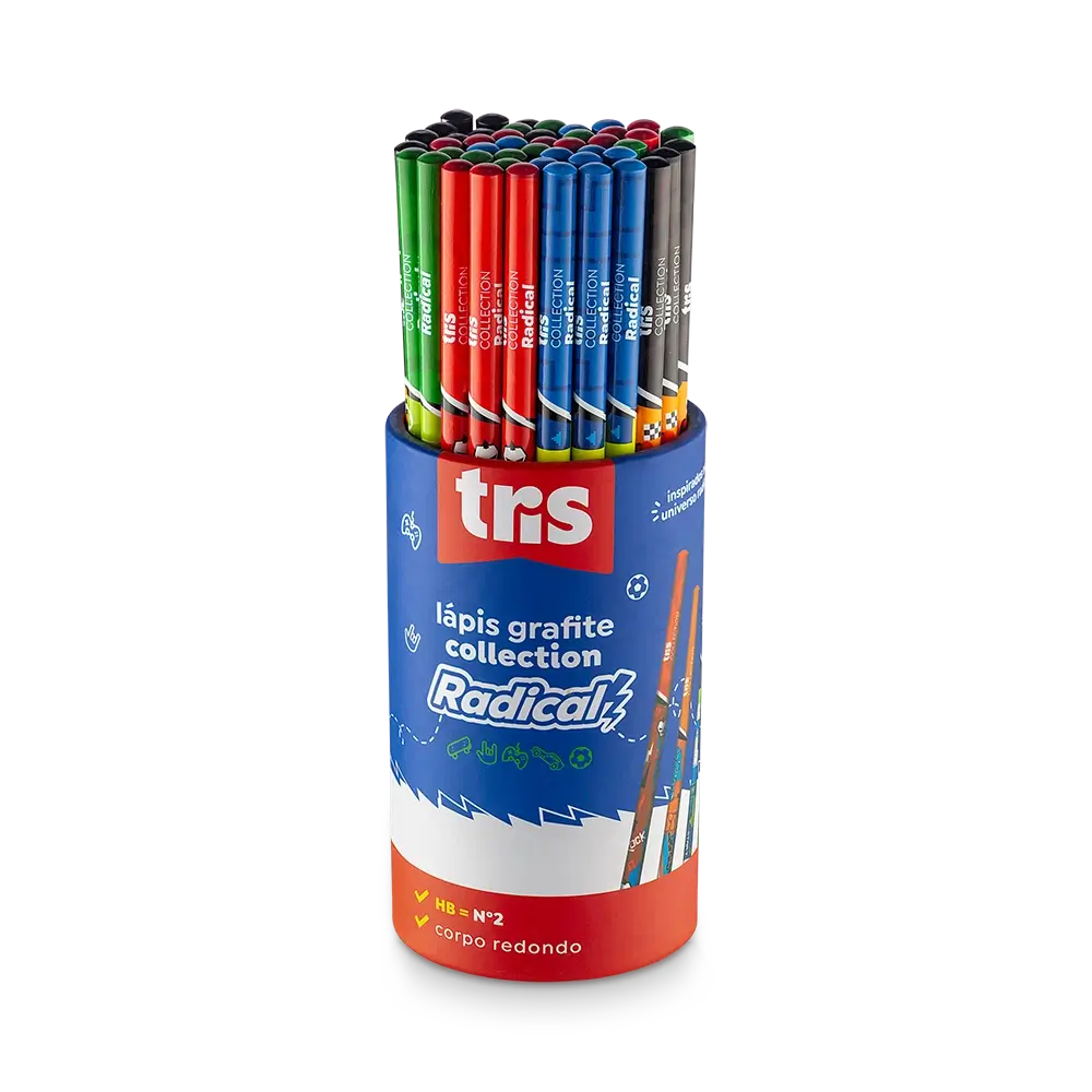 Lápis Grafite - Tris Collection Radical - HB - Pote C/48 UN - Imagem 1