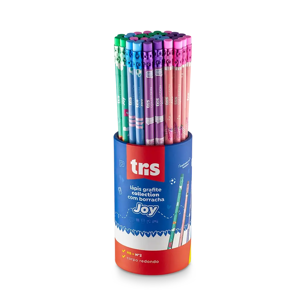 Lápis Grafite com Borracha Collection Joy - HB - Pote C/36 un - Tris - Imagem 1