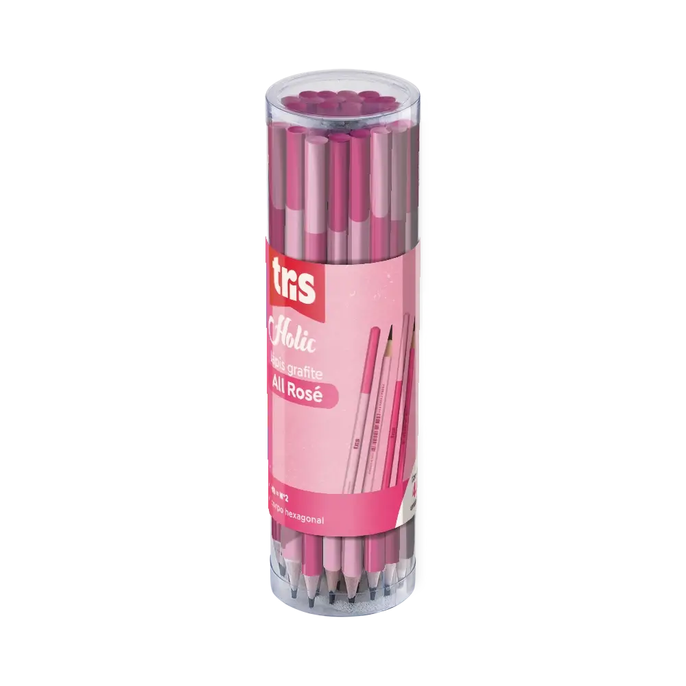 Lápis Grafite Holic All Rosé - HB - Pote C/48 un – Tris - Imagem 1