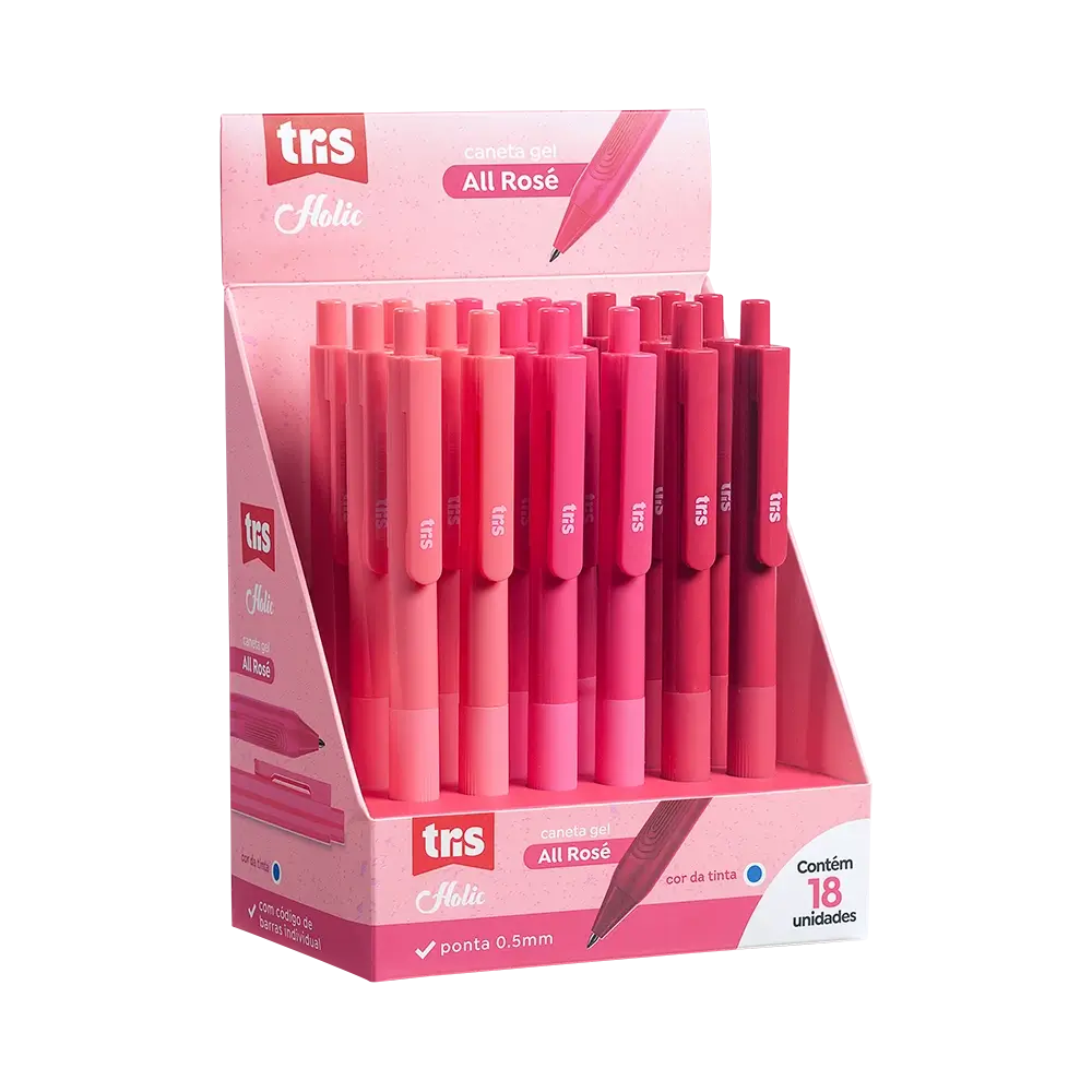 Caneta Gel Holic All Rosé - 0.5mm - Display 18 un - Tris - Imagem 1