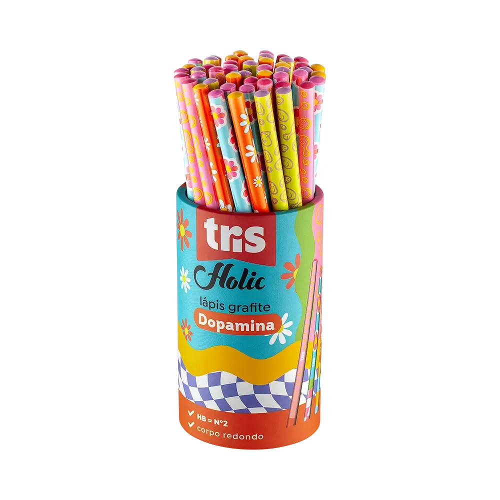 Lápis Grafite Holic Dopamina - HB - Pote C/48 un - Tris - Imagem 1