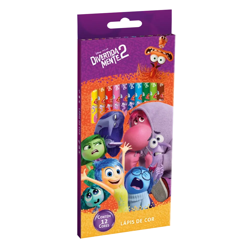 Lápis de Cor - 12 Cores - Divertidamente - Imagem 1