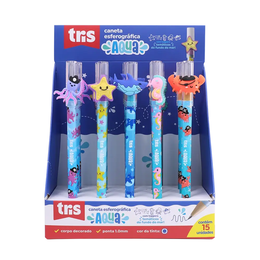 Caneta Esferográfica Aqua - 1.0mm - Display 15 un - Tris - Imagem 2