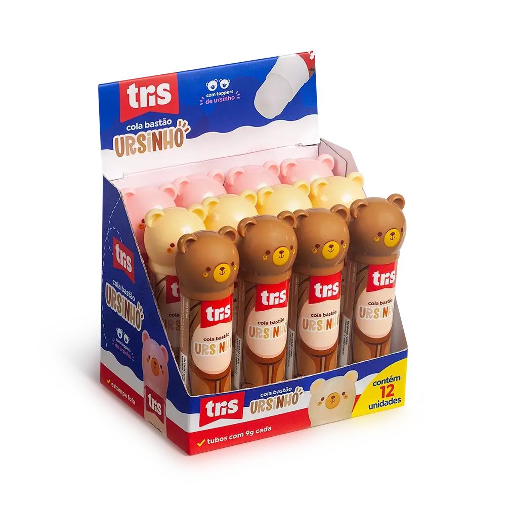 Cola Bastão Ursinho - 9g - Display C/12 un - Tris - Imagem 1