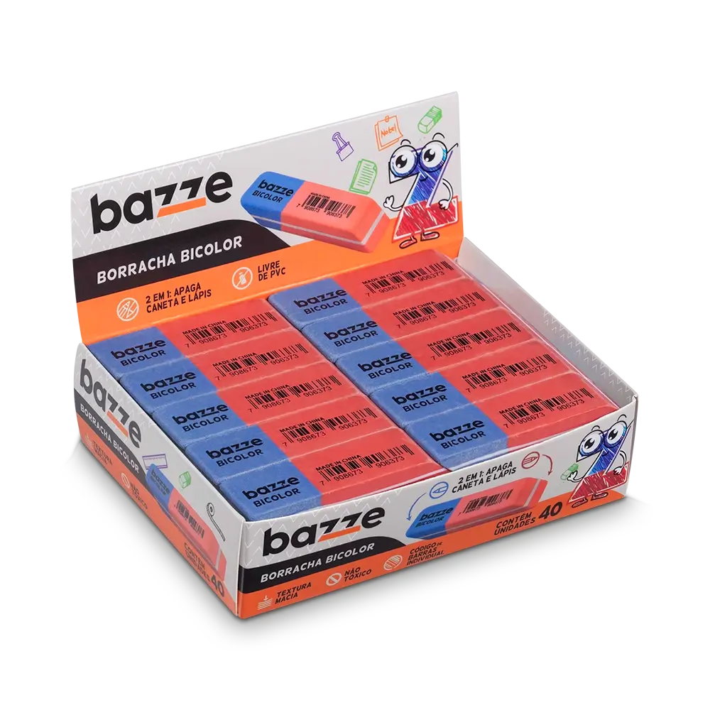 Borracha Bicolor - Display C/40 un - Bazze - Imagem 1