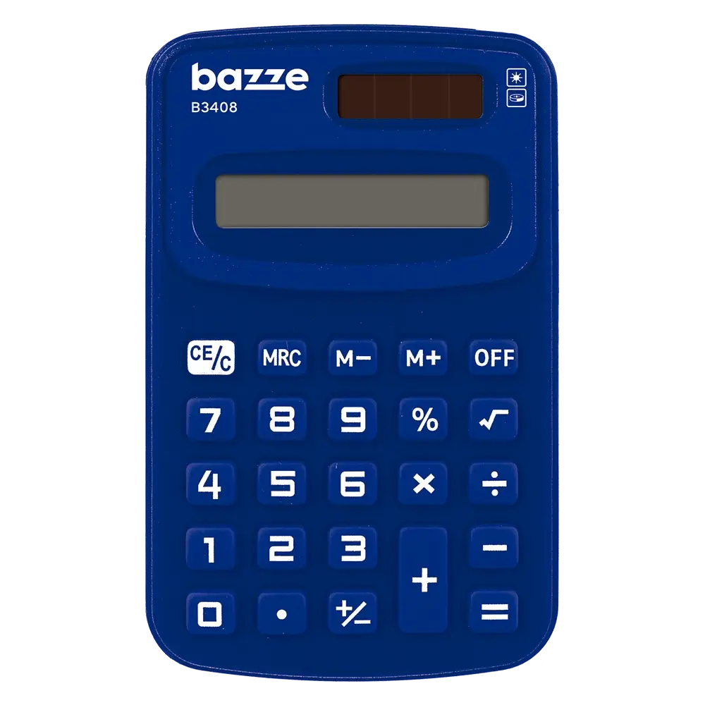 Calculadora de Bolso Mini B3408 - Azul - Cartela 1 un - Bazze - Imagem 2