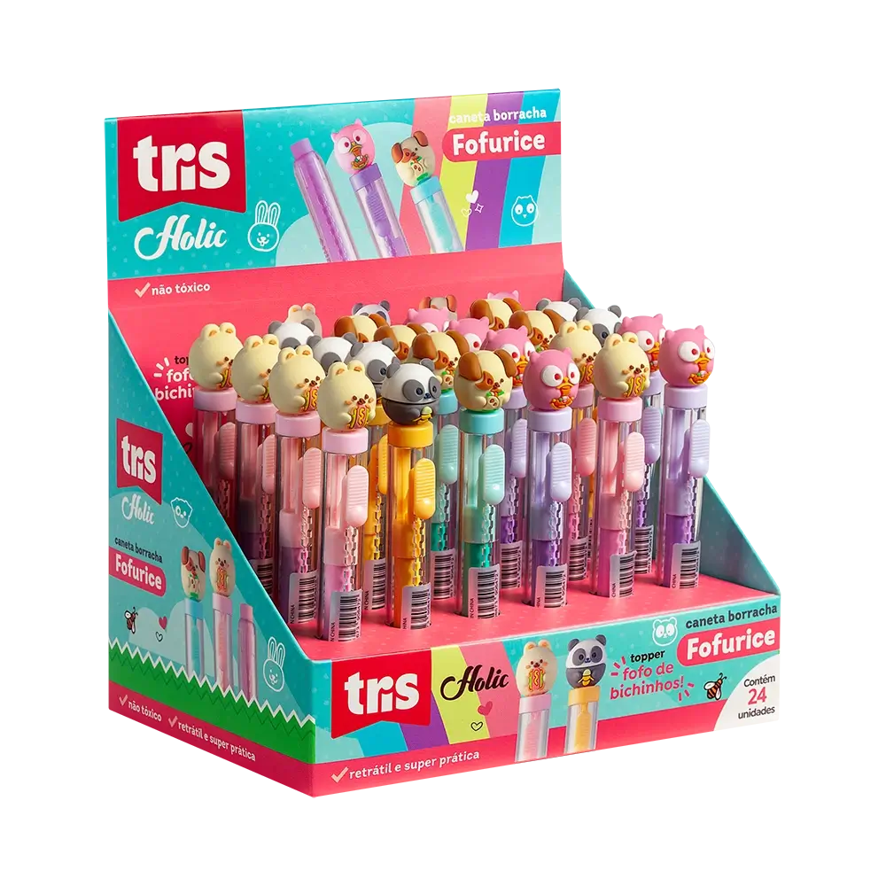 Caneta Borracha Holic Fofurices - Display C/24 un - Tris - Imagem 1